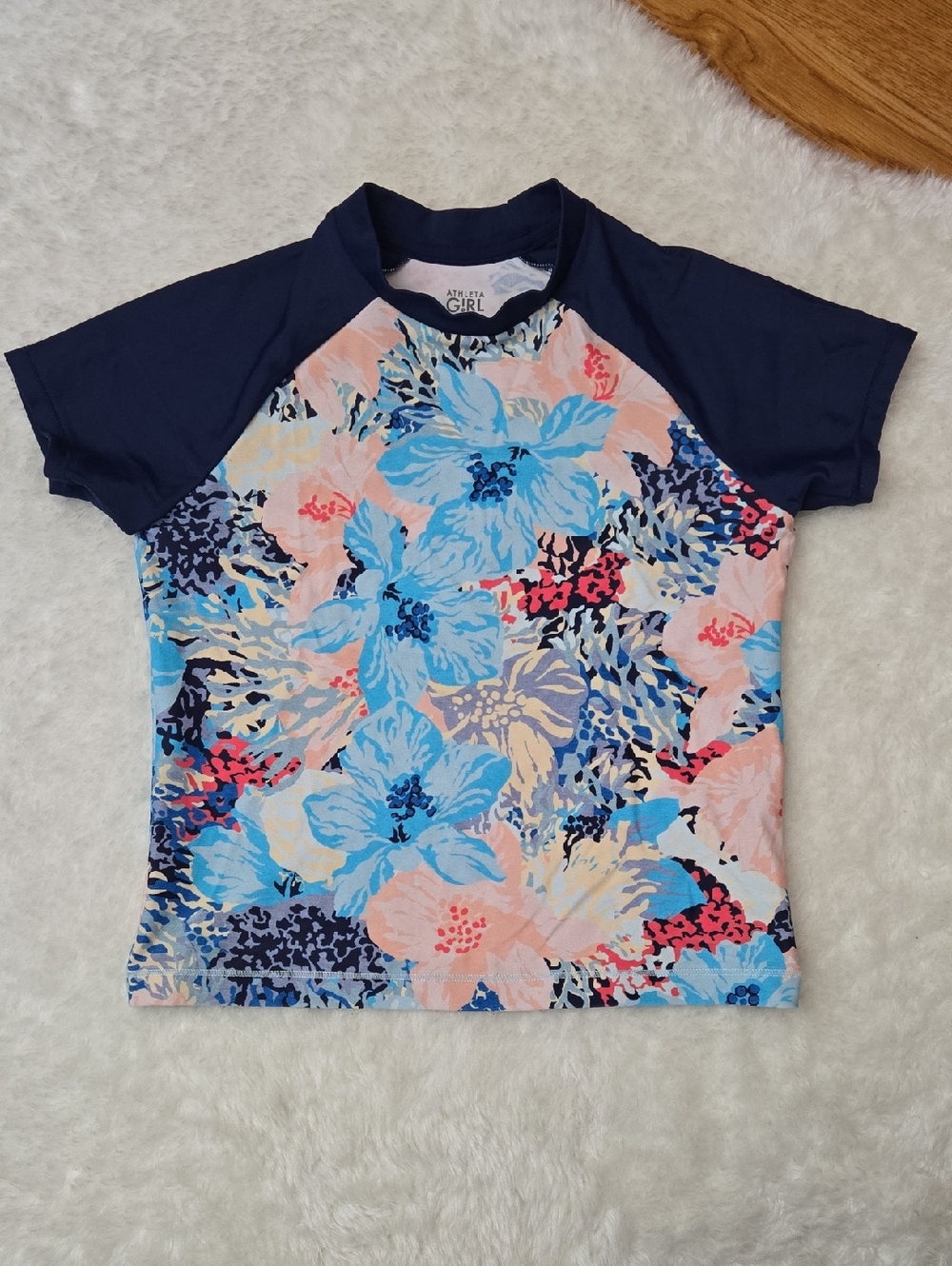 Athleta Girl Floral Rash Guard, Girls Size Small
